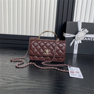 Chanel Clutch with Chain Lambskin, Strass & Gold-Tone Metal Burgundy AP4293