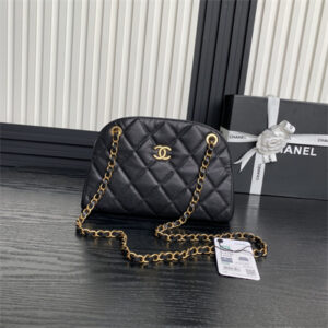 Chanel Bowling  Bag Grained Calfskin Gold Tone Metal Black AS5138