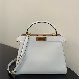 Fen.di PEEKABOO ICONIC ISEEU Medium leather bag White