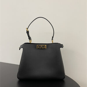 Fen.di Peekaboo Soft Medium Leather Bag Black