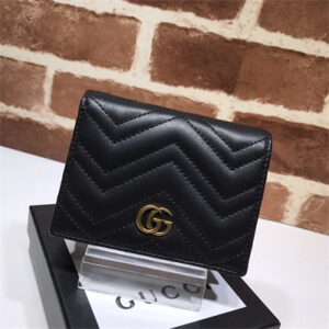 Gu.cci GG Marmont card case wallet Black Leather 466492
