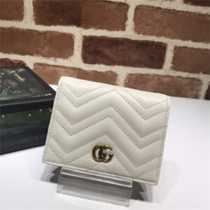 Gu.cci GG Marmont card case wallet Cream Leather 466492