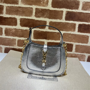 Gu.cci Jackie 1961 Mini Shoulder Bag Silver Leather 675799