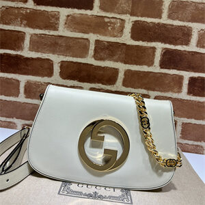 Gu.cci Blondie Shoulder Bag White Leather 699268