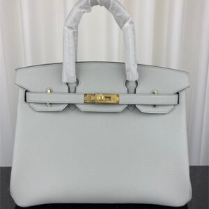 Bir.kin Bag TOGO Leather 25/30/35CM Gold/Silver Hardware In Blue Pale Color HS