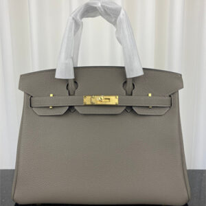 Bir.kin Bag TOGO Leather 25/30/35CM Gold/Silver Hardware In Etain Color HS