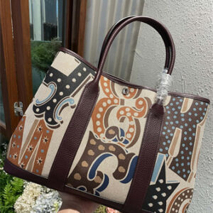 Her.mes  Garden Party 36CM Togo Leather and Graffiti Canvas HS