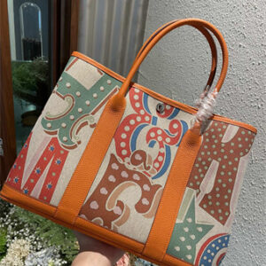 Her.mes  Garden Party 36CM Togo Leather and Graffiti Canvas HS