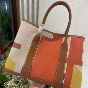 Her.mes  Garden Party 36CM Togo Leather and Graffiti Canvas HS