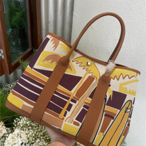 Her.mes  Garden Party 36CM Togo Leather and Graffiti Canvas HS