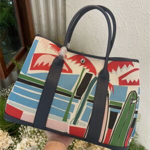 Her.mes  Garden Party 36CM Togo Leather and Graffiti Canvas HS