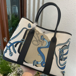 Her.mes  Garden Party 36CM Togo Leather and Graffiti Canvas HS