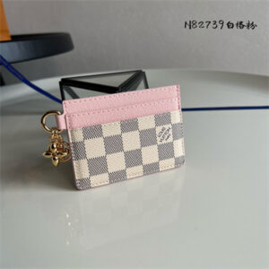 L.V Charms Card Holder Damier Azur Pink M82739