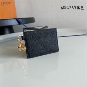 L.V Charms Card Holder Monogram Empreinte Black Leather M82739