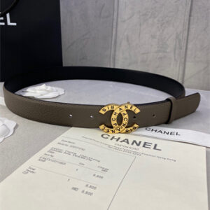 Chanel Belts In Calfskin 30MM Gold/Silver Hardware Etoupe