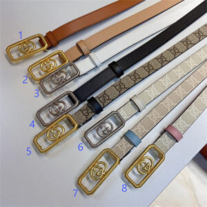 Gucci Belts In Calfskin/GG Canvas 20MM  Color Options