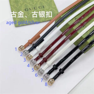 Gucci Belts In Patent/Smooth Calfskin 12MM Aged/Shinny Gold/Silver Hardware Color Options