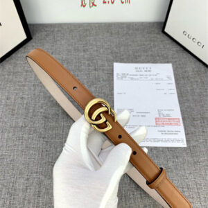 Gucci Belts In Brown Calfskin 20MM Gold Hardware