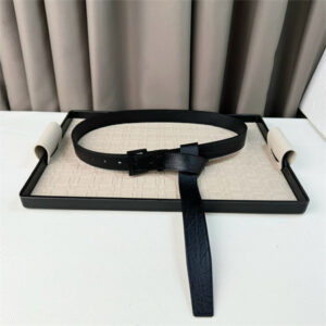 YSL Belts In Grained Leather 30MM Black Hardware Black