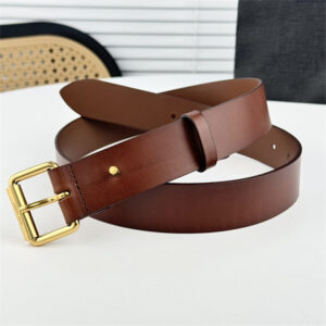 YSL Belts In Leather 35MM Gold Hardware Brown
