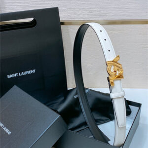 YSL Belts In Leather 24MM Shinny Gold Hardware White