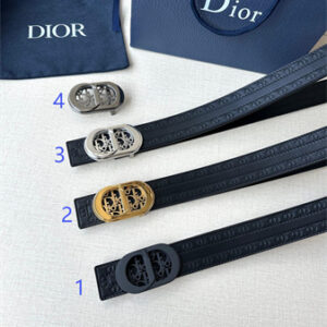 Dior Belts In CD Embossed Calfskin 35MM Black Color Options