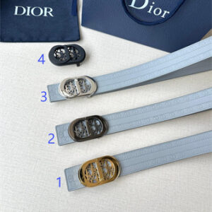 Dior Belts In CD Embossed Calfskin 35MM Grey Color Options