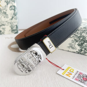 Dior Belts In Calfskin Black/Brown 35MM Silver Hardware
