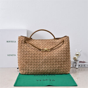 BV Large Andiamo Top handle bag Suede Caramel