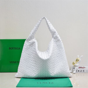 BV Large Hop Shoulder Bag In Calfskin White