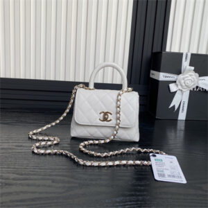 Chanel Clutch with Chain Grained Calfskin & Gold-Tone Metal White AP4244