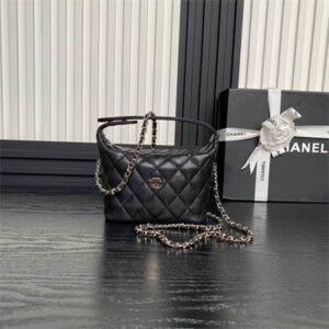 Chanel Small Hobo Bag Grained Calfskin & Gold-Tone Metal Black AP4386