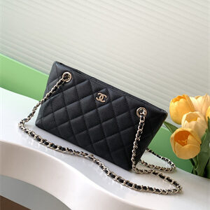 Chanel Clutch with Chain Grained Calfskin & Gold-Tone Metal Black AP4423