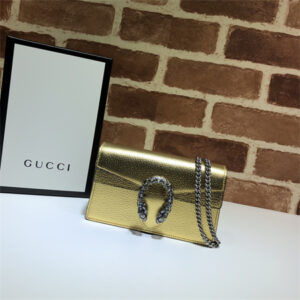 Gu.cci Dionysus Super Mini Bag Gold Leather 476432