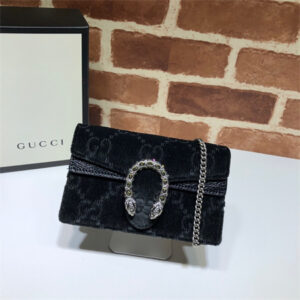Gu.cci Dionysus Super Mini Bag Black Velvet & Leather 476432