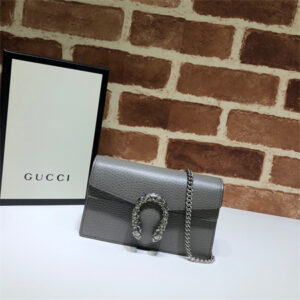 Gu.cci Dionysus Super Mini Bag Grey Leather 476432