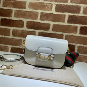 Gu.cci Horsebit 1955 Mini Bag White Leather 658574