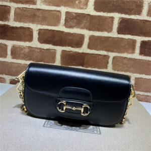 Gu.cci Horsebit 1955 Small Shoulder Bag Black Leather 735178