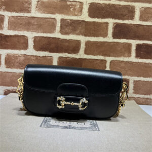 Gu.cci Horsebit 1955 Small Shoulder Bag Black Leather 735178