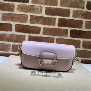 Gu.cci Horsebit 1955 Small Shoulder Bag Pink Leather 735178