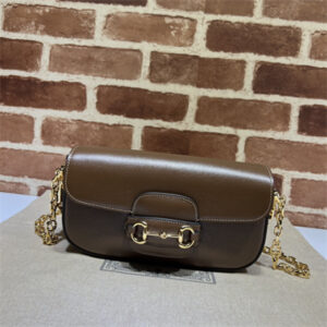 Gu.cci Horsebit 1955 Small Shoulder Bag Brown Leather 735178