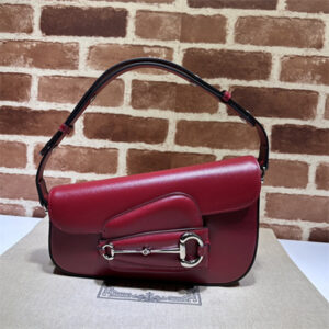 Gu.cci Horsebit 1955 Small Shoulder Bag Burgundy Leather 764155