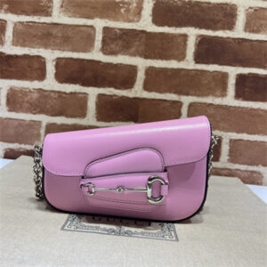 Gu.cci Horsebit 1955 Mini Shoulder Bag Pink Leather 774209