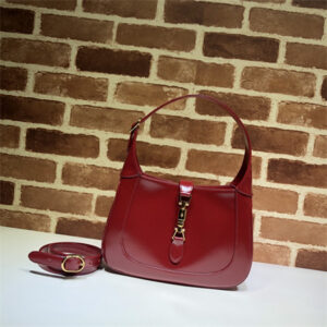 Gu.cci Jackie 1961 Small Shoulder Bag Burgundy Smooth Leather 636709