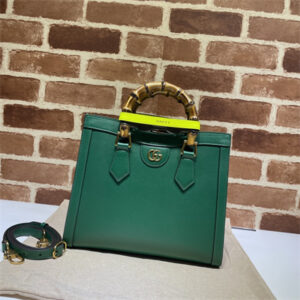 Gu.cci Diana Small Tote Bag Green Leather 660195