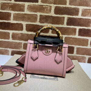 Gu.cci Diana Mini Tote Bag Pink Leather 2 Straps 702732