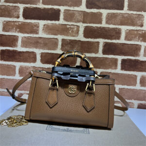 Gu.cci Diana Small Shoulder Bag Brown Leather 735153