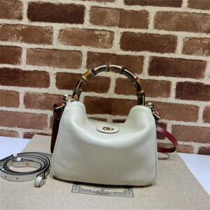 Gu.cci Diana Small Shoulder Bag White Leather 746251