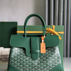 Goyard Saigon Tote Bag Goyardine Canvas & Chevroches Calfskin Green