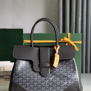 Goyard Saigon Tote Bag Goyardine Canvas & Chevroches Calfskin Grey